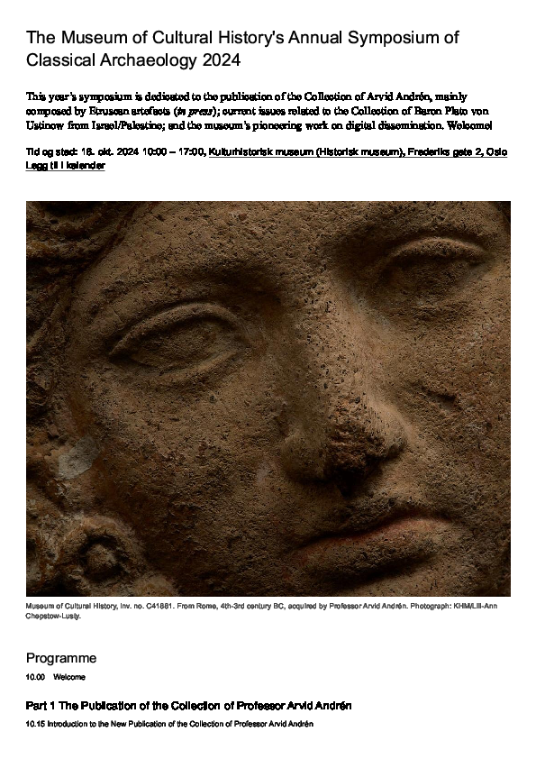 (PDF) The Arvid Andrén Collection at the Museum of Cultural History in Oslo