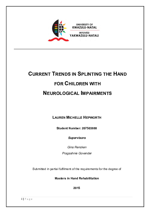 (PDF) Current trends in splinting the hand in children with ...