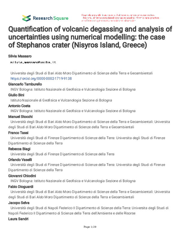 (PDF) Quantification of volcanic degassing and analysis of ...