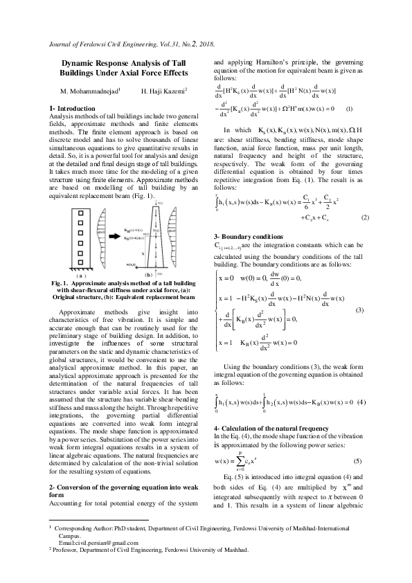 (PDF) Dynamic Response Analysis of Tall Buildings under Axial Force Effects