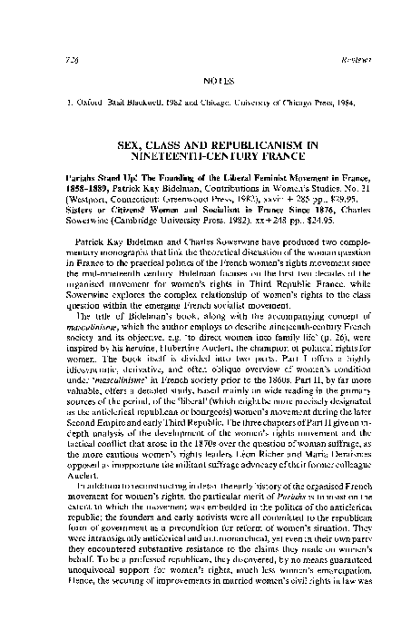 (PDF) Pariahs stand up! The founding of the liberal feminist movement ...