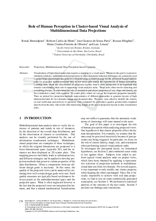(PDF) Role of Human Perception in Cluster-based Visual Analysis of ...