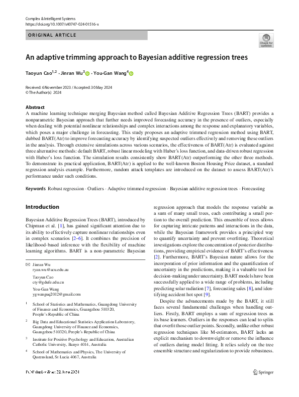 (PDF) An adaptive trimming approach to Bayesian additive regression trees