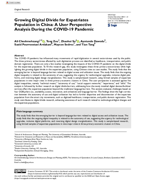 (PDF) Growing Digital Divide for Expatriates Population in China: A ...