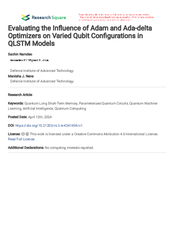 (PDF) Evaluating the Influence of Adam and Ada-delta Optimizers on ...