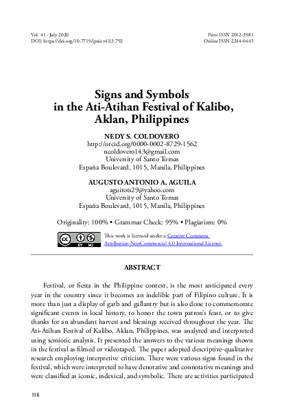 (PDF) Signs and Symbols in the Ati-Atihan Festival of Kalibo, Aklan ...