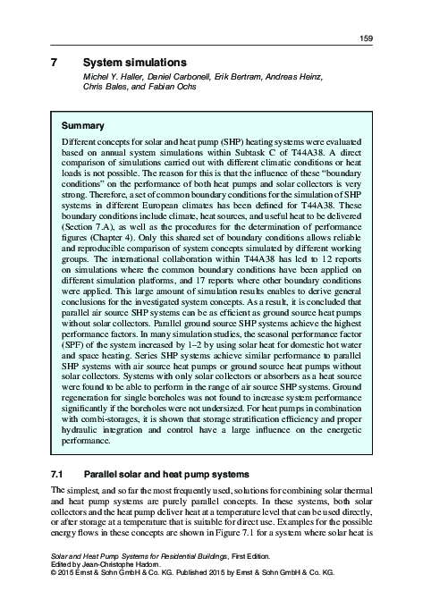(PDF) Solar and Heat Pump Systems for Residential Buildings