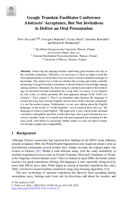 (PDF) Google Translate Facilitates Conference Abstracts’ Acceptance ...