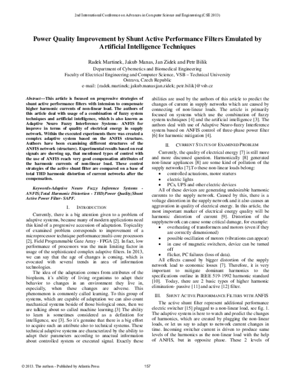 (PDF) Power Quality Improvement by Shunt Active Performance Filters ...