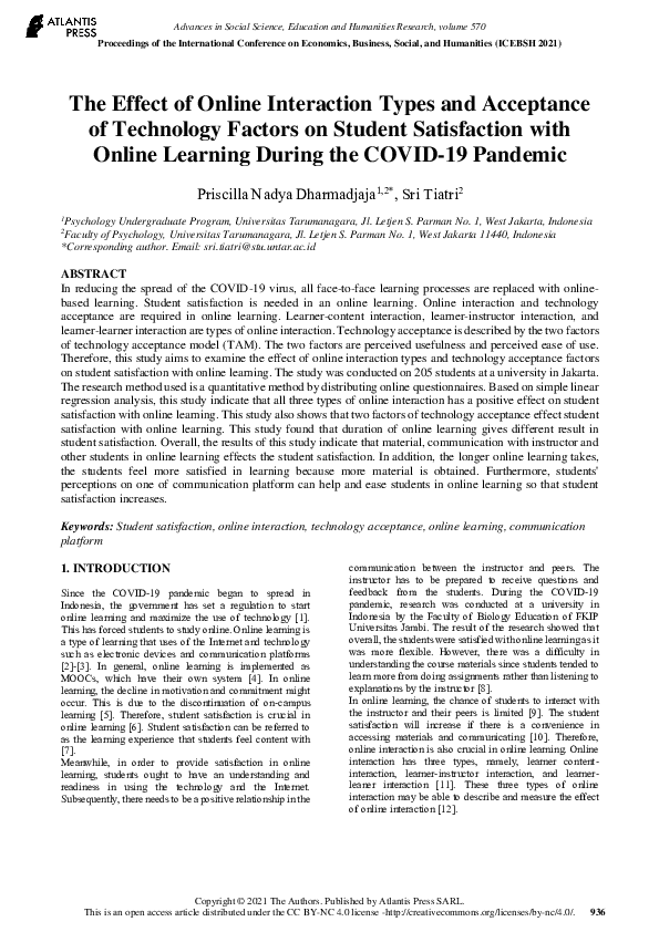 (PDF) The Effect of Online Interaction Types and Acceptance of ...