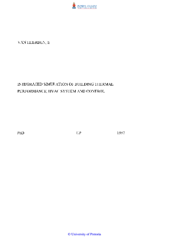(PDF) Integrated simulation of building thermal performance, HVAC ...