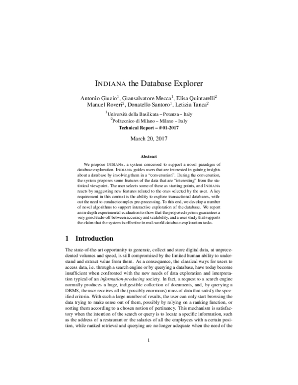 (PDF) INDIANA the Database Explorer