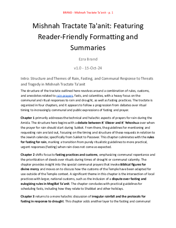 (PDF) Mishnah Tractate Ta'anit: Featuring Reader-Friendly Formatting ...