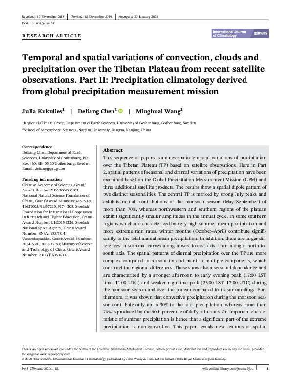 (PDF) Temporal and spatial variations of convection, clouds and ...