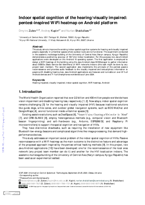 (PDF) Indoor Spatial Cognition of the Hearing/Visually Impaired ...