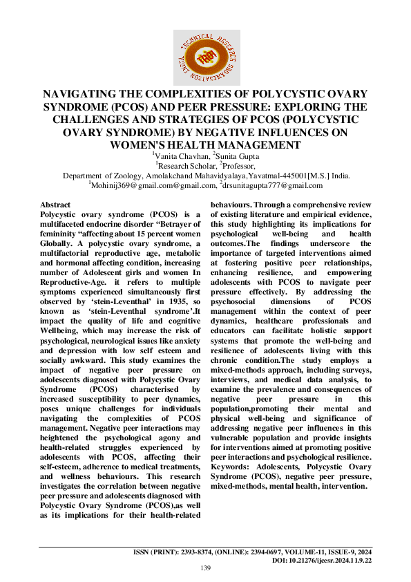 (PDF) NAVIGATING THE COMPLEXITIES OF POLYCYSTIC OVARY SYNDROME (PCOS ...