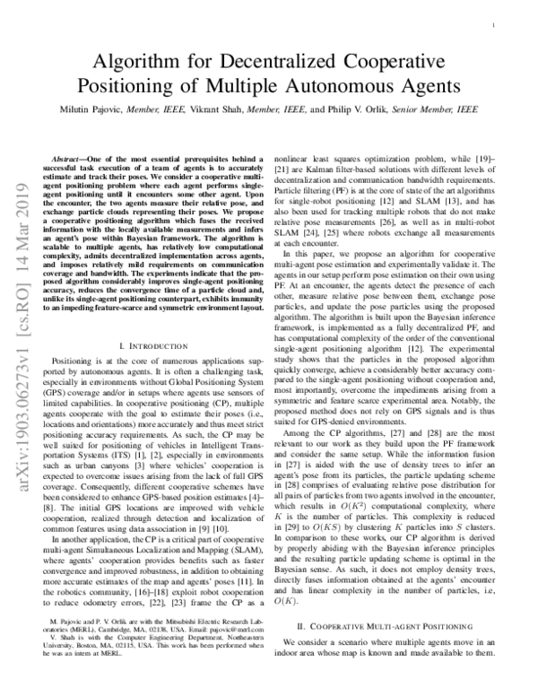 (PDF) Algorithm for Decentralized Cooperative Positioning of Multiple ...