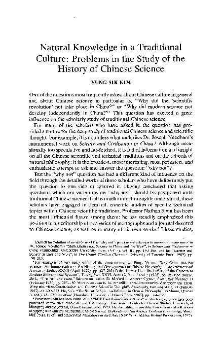 (PDF) Natural knowledge in a traditional culture: Problems in the study ...