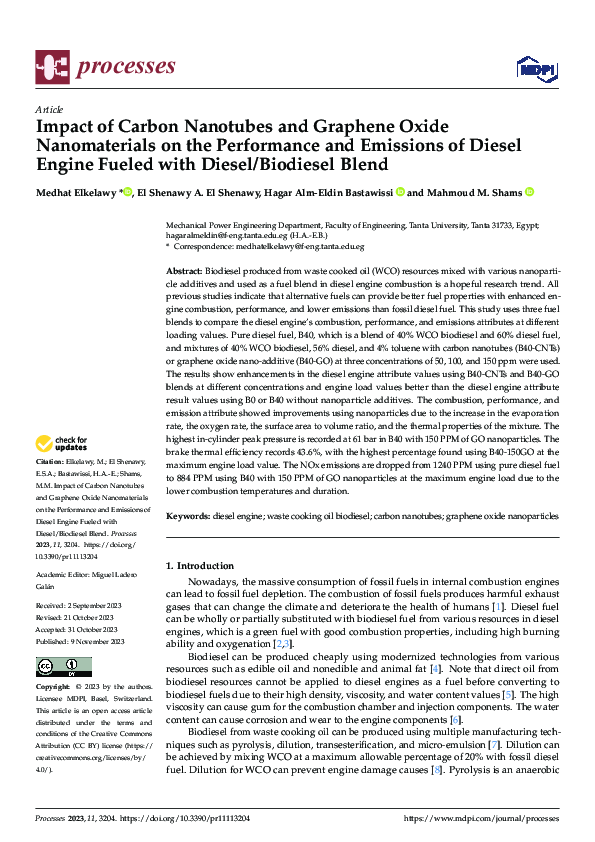 (PDF) Impact of Carbon Nanotubes and Graphene Oxide Nanomaterials on ...