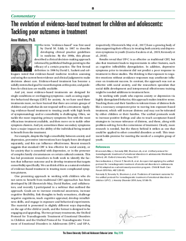 (PDF) The evolution of evidence‐based treatment for children and ...