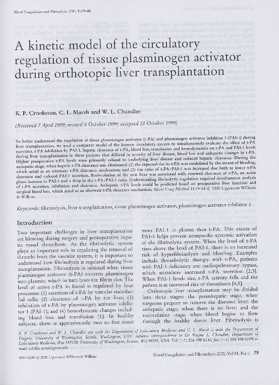 (PDF) A kinetic model of the circulatory regulation of tissue ...
