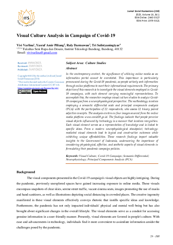 (PDF) Visual Culture Analysis in Campaign of Covid-19