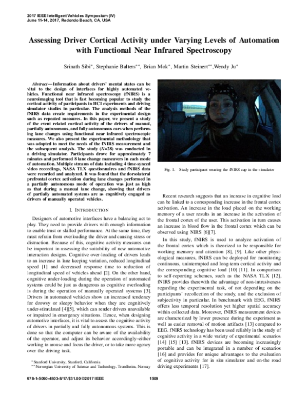 (PDF) Assessing driver cortical activity under varying levels of ...