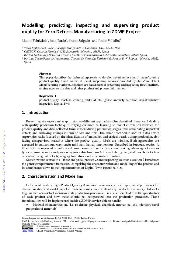 (PDF) Modelling, Predicting, Inspecting and Supervising Product Quality ...