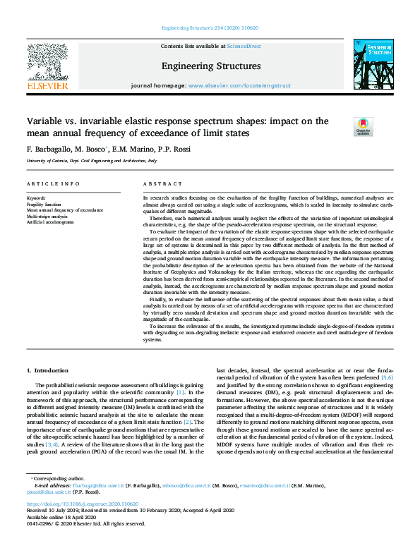 (PDF) Variable vs. invariable elastic response spectrum shapes: impact ...