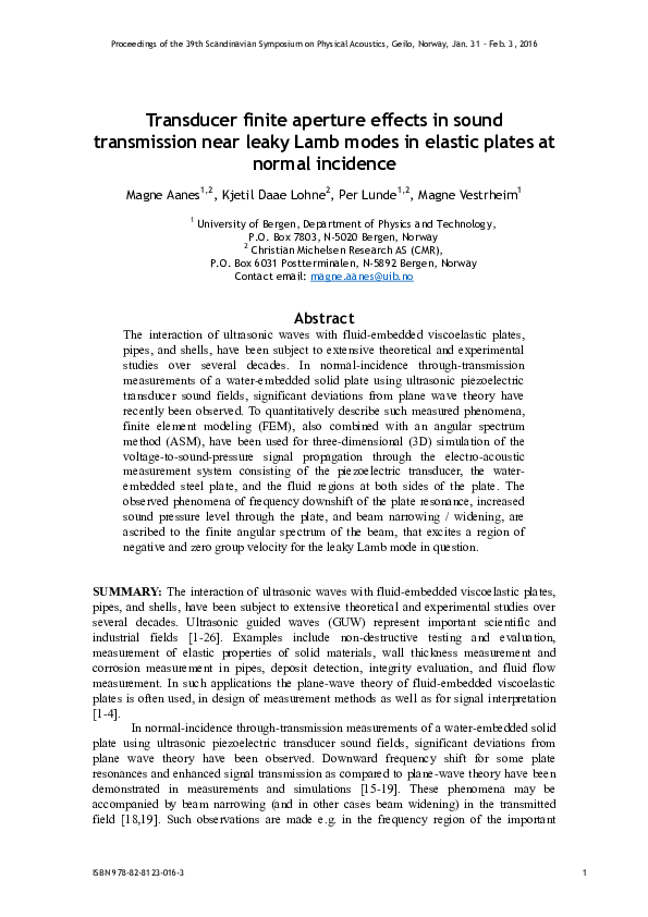 (PDF) Transducer finite aperture effects in sound transmission near ...