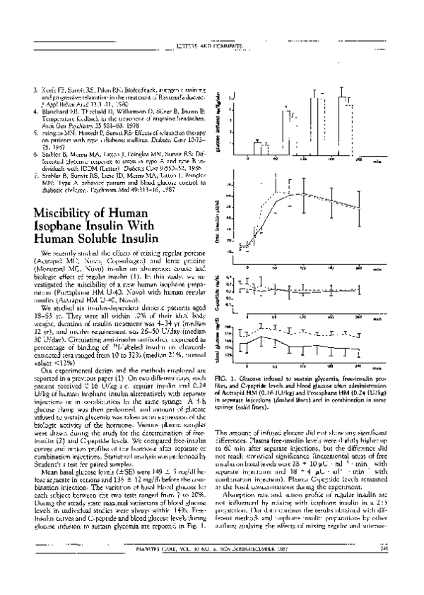 (PDF) Miscibility of Human Isophane Insulin With Human Soluble Insulin