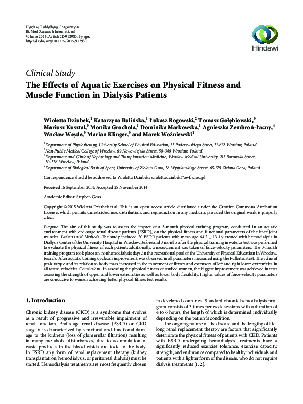 (PDF) The Effects of Aquatic Exercises on Physical Fitness and Muscle ...