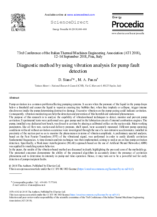 (PDF) Diagnostic method by using vibration analysis for pump fault ...
