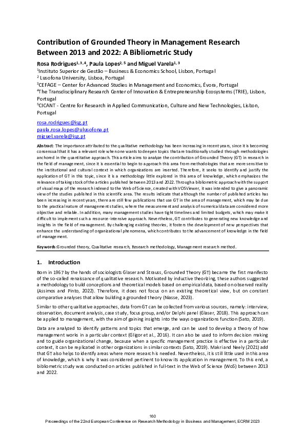 (PDF) Contribution of Grounded Theory in management research between ...