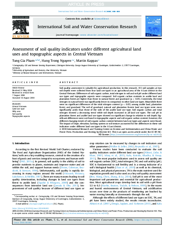 (PDF) Assessment of soil quality indicators under different ...