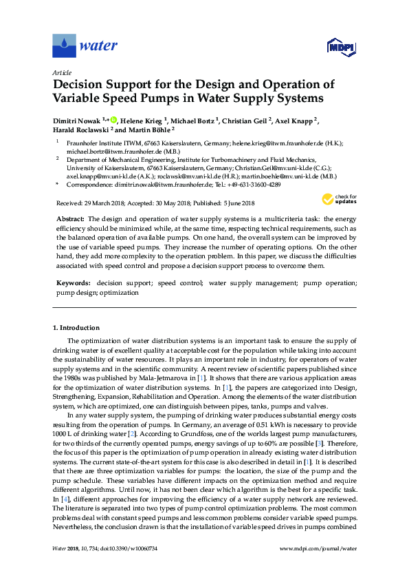 (PDF) Decision Support for the Design and Operation of Variable Speed ...