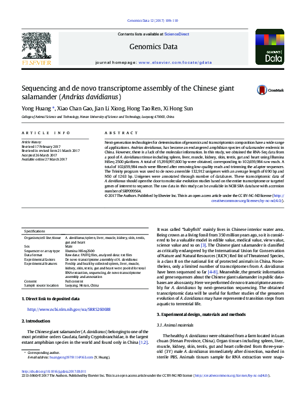 (PDF) Sequencing and de novo transcriptome assembly for discovering ...