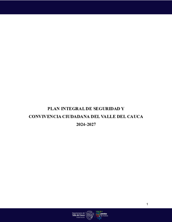 (PDF) Plan Integral de Seguridad y Convivencia Ciudadana - Valle del ...