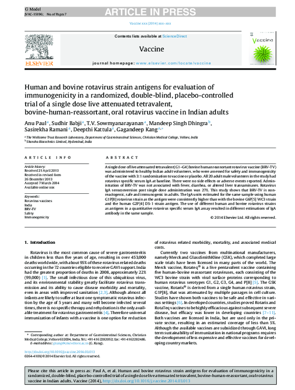 (PDF) Human and bovine rotavirus strain antigens for evaluation of ...