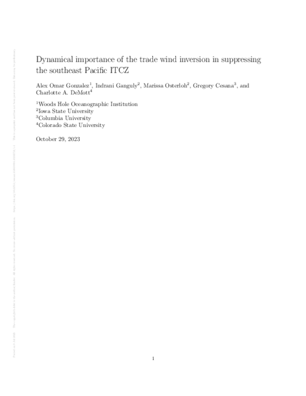(PDF) Dynamical importance of the trade wind inversion in suppressing ...