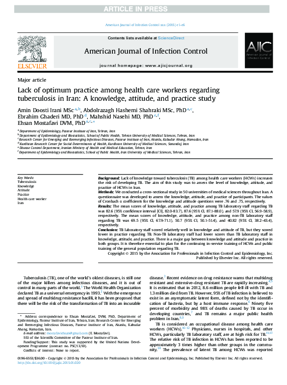 (PDF) Lack of optimum practice among health care workers regarding ...