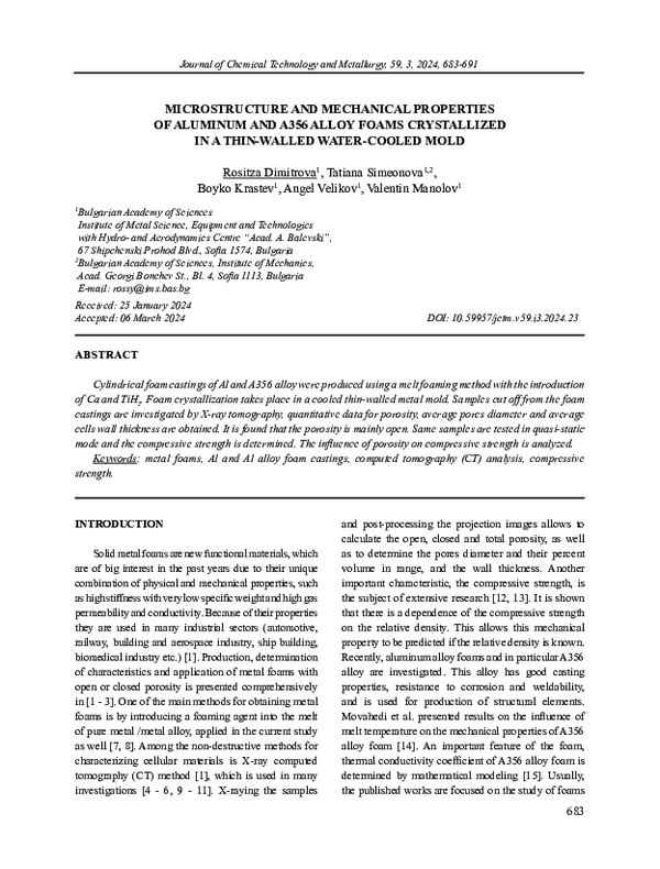 (PDF) Microstructure and Mechanical Properties of Aluminum and A356 ...