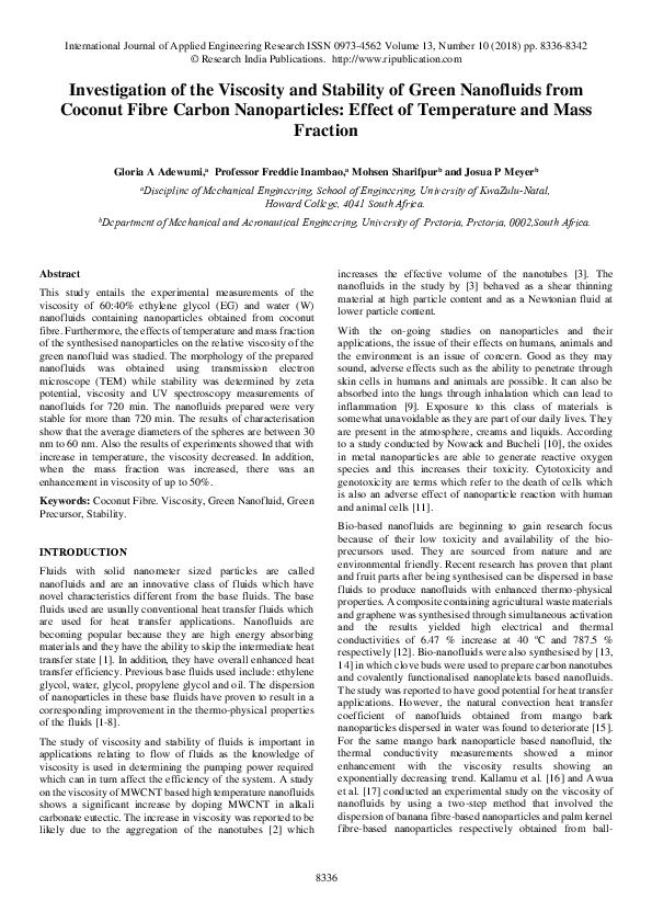 (PDF) Investigation of the viscosity and stability of green nanofluids ...