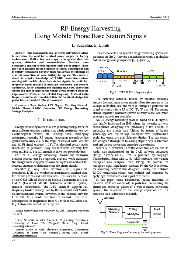 Pdf Rf Energy Harvesting Using Mobile Phone Base Station Signals