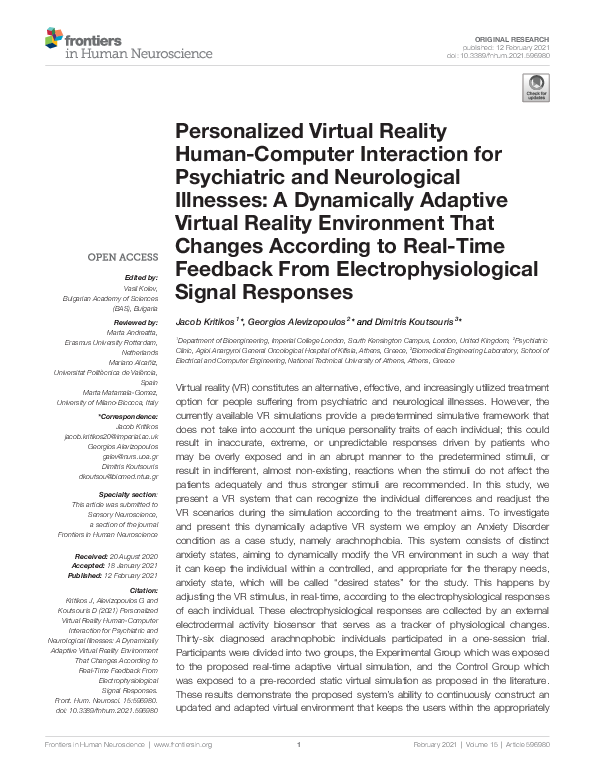 (PDF) Personalized Virtual Reality Human-Computer Interaction for ...