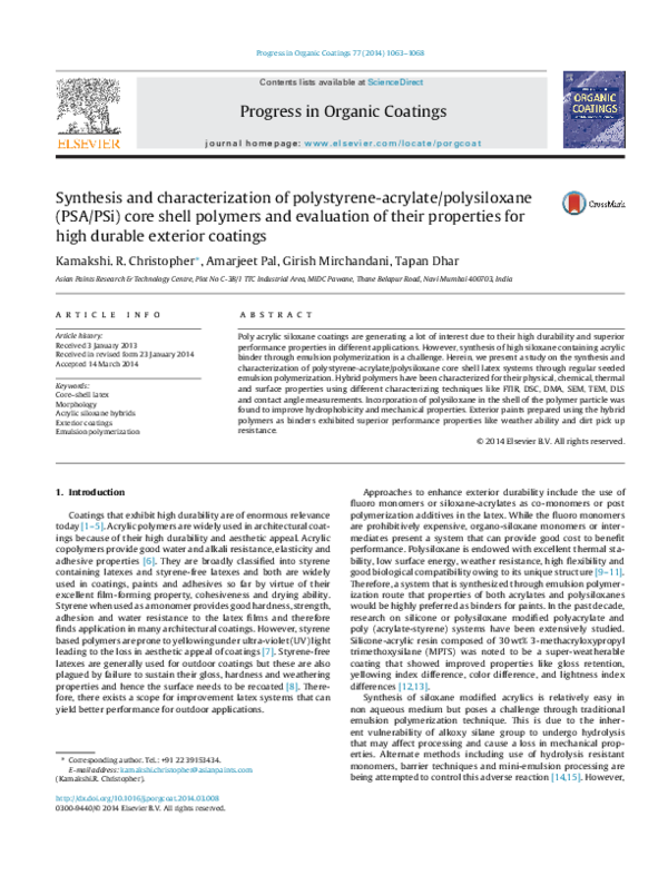 (PDF) Synthesis and characterization of poly(styrene- co -butyl ...