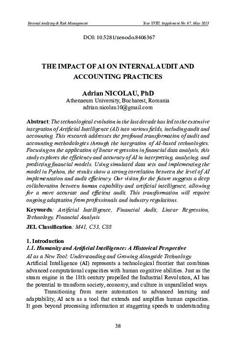 (PDF) THE IMPACT OF AI ON INTERNAL AUDIT AND ACCOUNTING PRACTICES