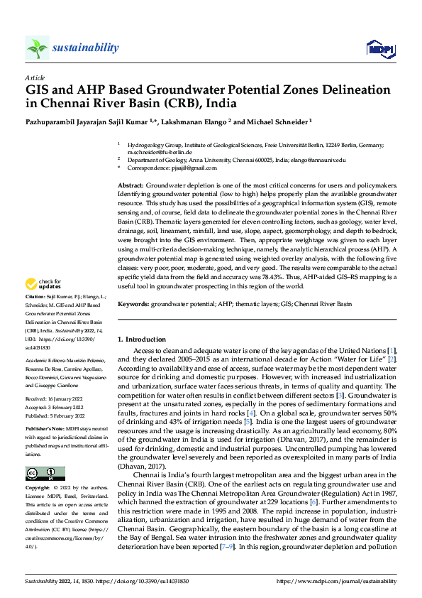 (PDF) GIS and AHP Based Groundwater Potential Zones Delineation in ...