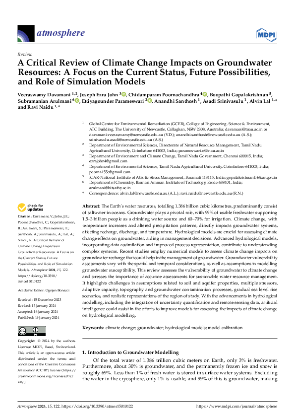 (PDF) A Critical Review of Climate Change Impacts on Groundwater ...