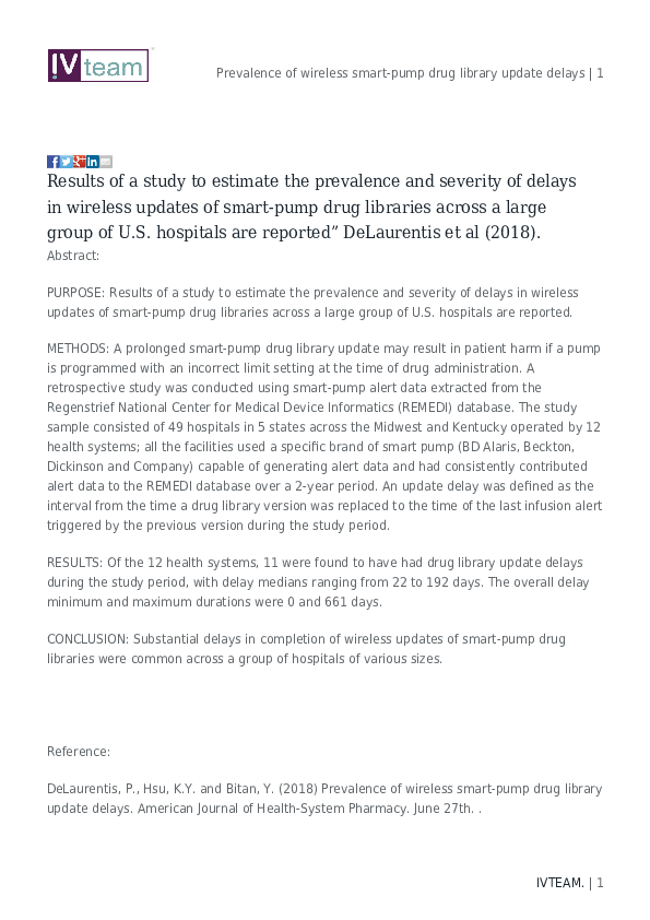 (PDF) Prevalence of wireless smart-pump drug library update delays